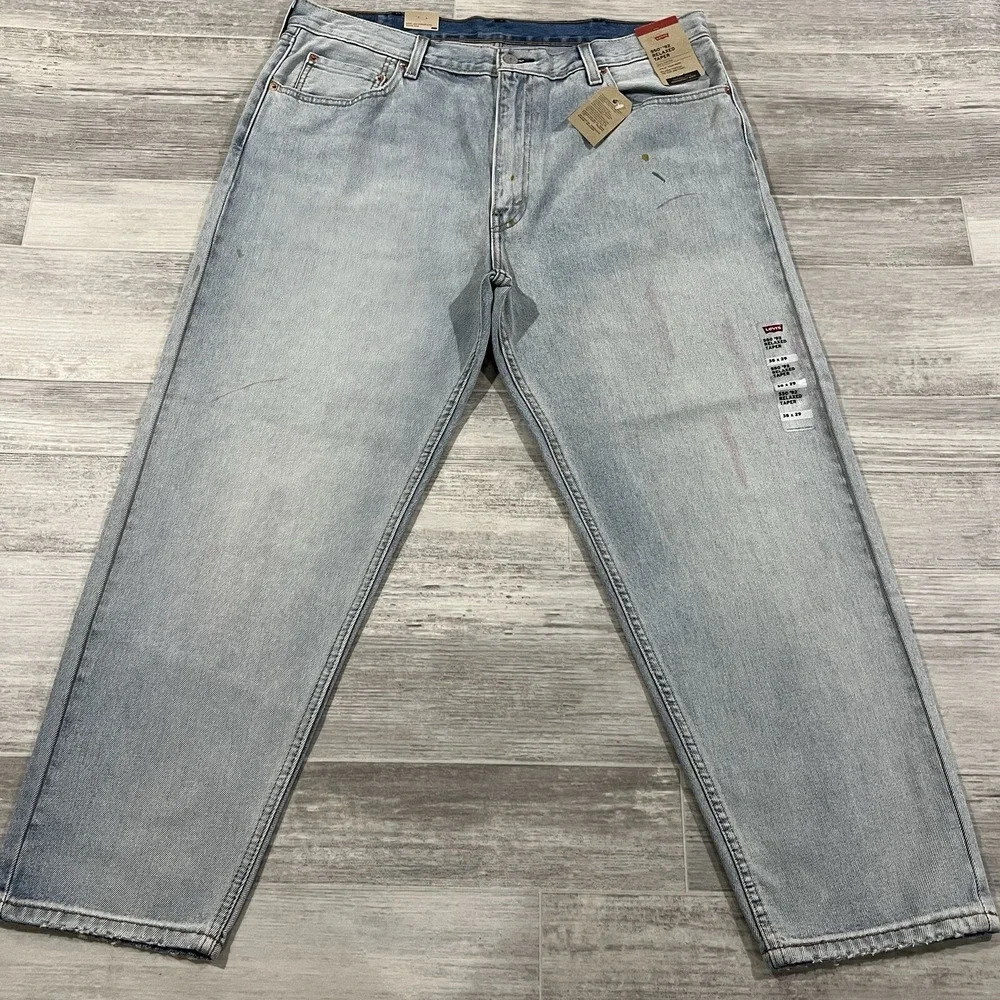 New! Levi's 550 '92 Jeans Relaxed Taper Mens 38X29 Distressed Retro Paint $79.50